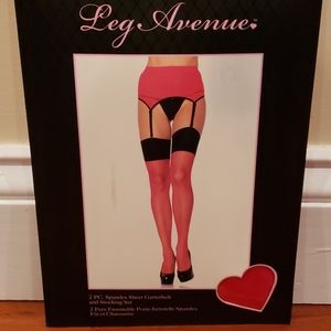 Legs Avenue pantyhose and Garrerbelt